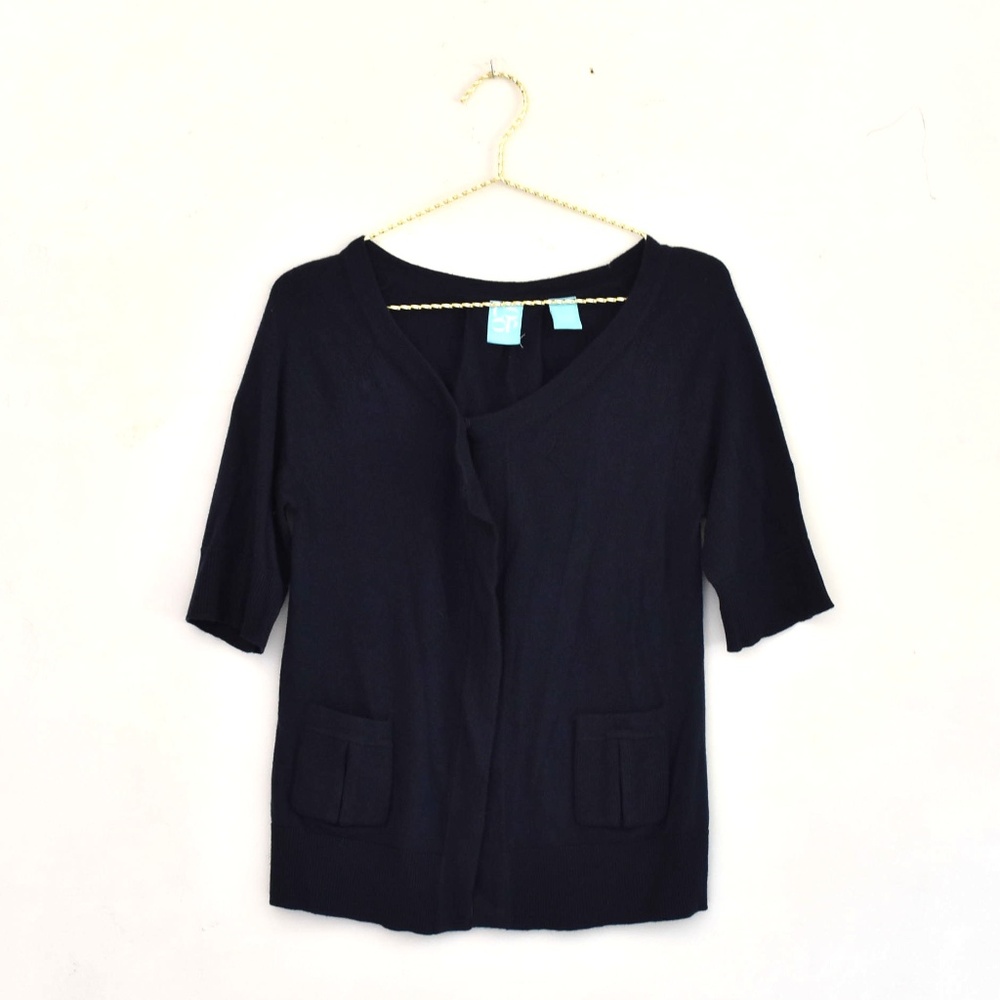 Barney's New York Co-op Navy Blue Cardigan Sweater